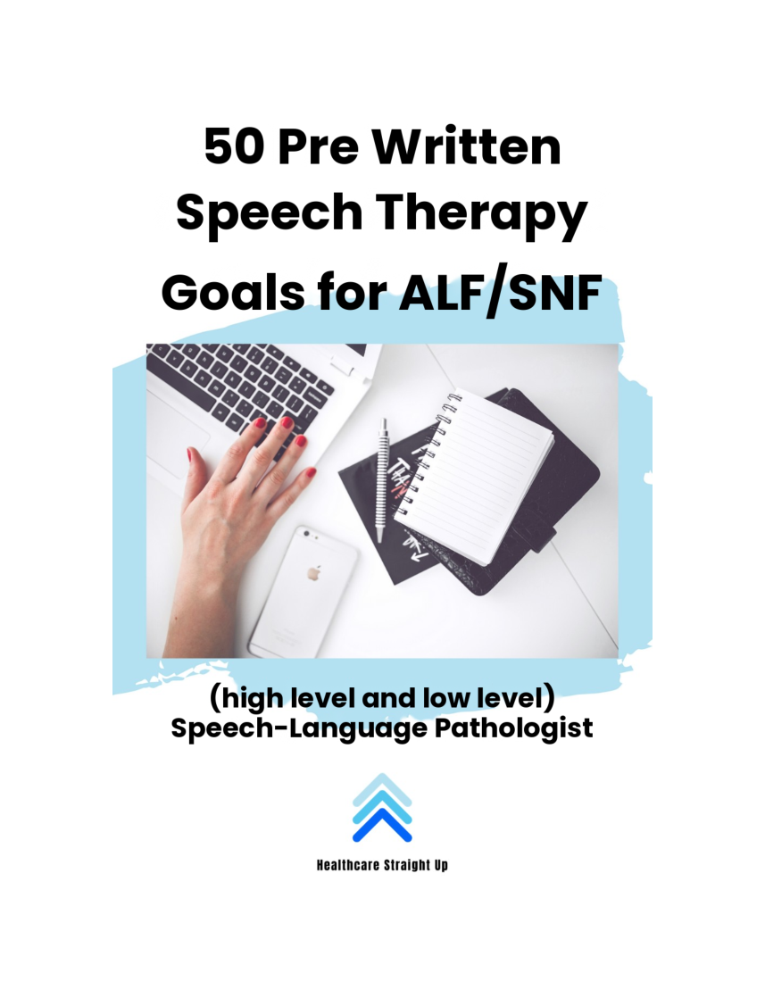 Cover of 50 Pre-Written Speech Therapy Goals for ALF and SNF